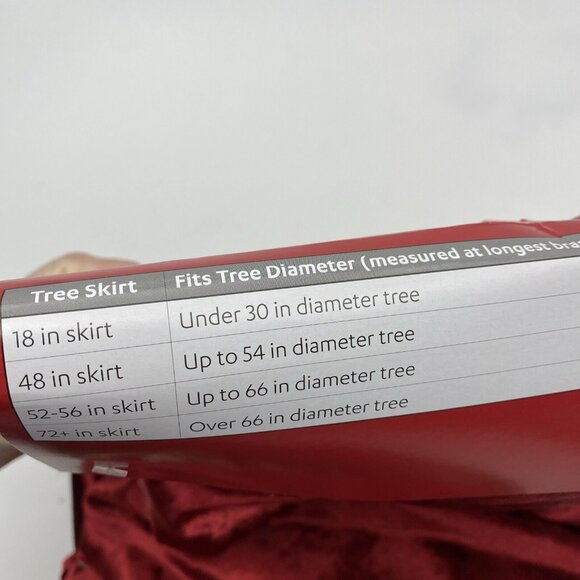 Christmas Tree Skirt 48" At Home Red Plush Green Gold Trim Holiday‎ Elegant - Picture 7 of 9